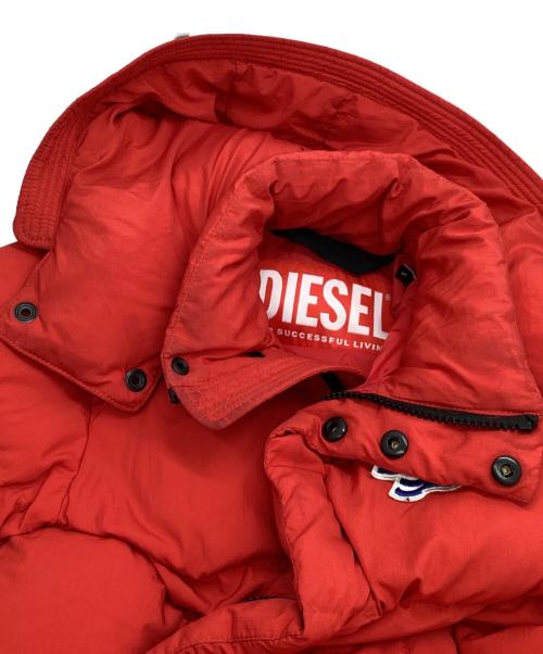 DIESEL（ディーゼル）DIESEL (ディーゼル) フーディーパディングジャケット レッド サイズ:8Yの古着・服飾アイテム