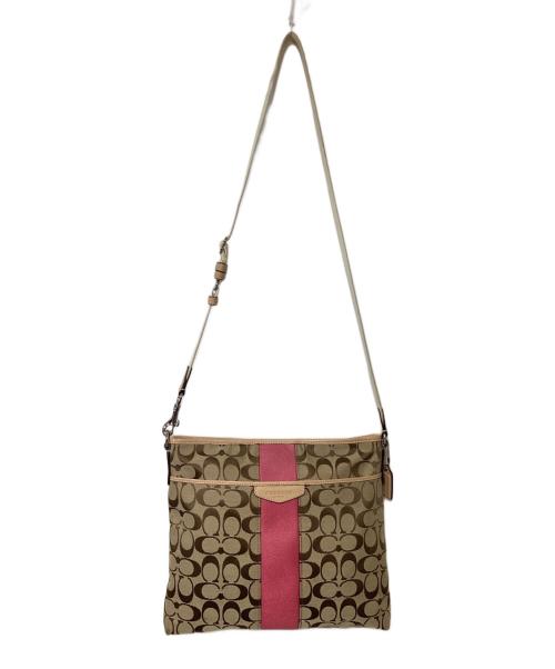 COACH（コーチ）COACH (コーチ) ショルダーバッグ ベージュ×ピンクの古着・服飾アイテム