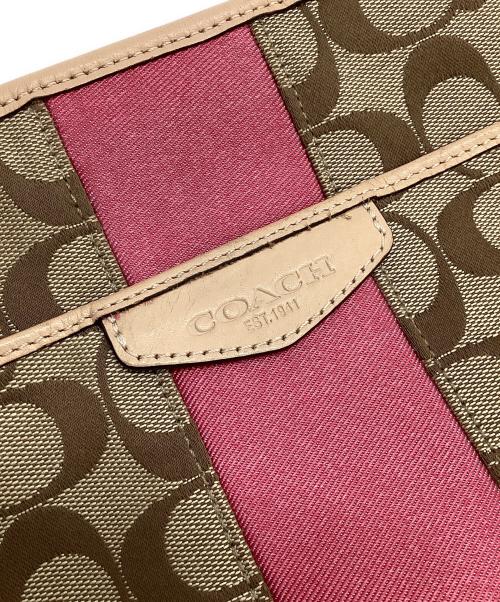 COACH（コーチ）COACH (コーチ) ショルダーバッグ ベージュ×ピンクの古着・服飾アイテム