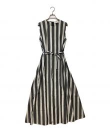 UNITED ARROWS（ユナイテッドアローズ）の古着「ノースリーブワンピース」｜ホワイト×グレー