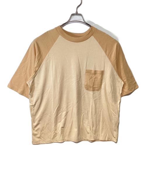 LEVI'S MADE&CRAFTED（リーバイスメイドクラフテッド）LEVI'S MADE&CRAFTED (リーバイスメイドクラフテッド) 半袖Tシャツ ライトブラウン×ベージュ サイズ:SIZE Lの古着・服飾アイテム
