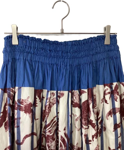 Vivienne Westwood ANGLOMANIA（ヴィヴィアンウエストウッドアングロマニア）Vivienne Westwood ANGLOMANIA (ヴィヴィアンウエストウッドアングロマニア) フレアスカート アイボリー×ブルー サイズ:38の古着・服飾アイテム