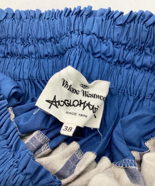 Vivienne Westwood ANGLOMANIA（ヴィヴィアンウエストウッドアングロマニア）Vivienne Westwood ANGLOMANIA (ヴィヴィアンウエストウッドアングロマニア) フレアスカート アイボリー×ブルー サイズ:38の古着・服飾アイテム