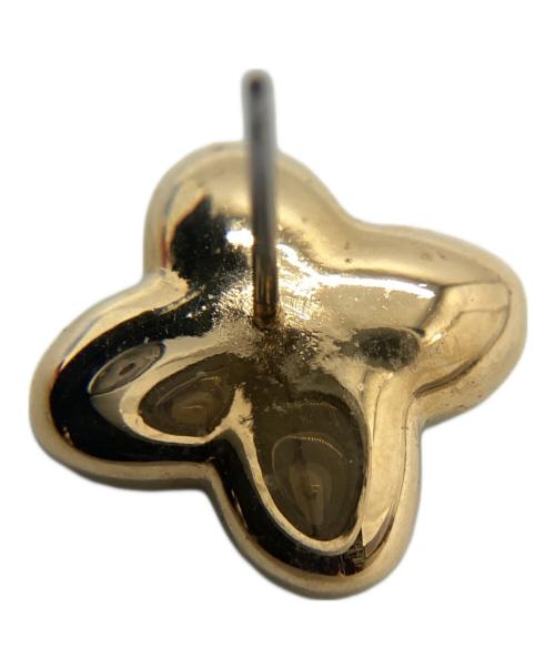 Wedgwood（ウェッジウッド）Wedgwood (ウェッジウッド) フラワーモチーフピアス　ジャスパー ブルー×ゴールドカラーの古着・服飾アイテム