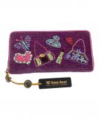 Think Bee!シンクビー!）の古着「ラウンドジップウォレット」｜パープル×ピンク