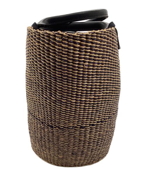 muun（ムーニュ）muun (ムーニュ) カゴバッグ ベージュ×ブラックの古着・服飾アイテム