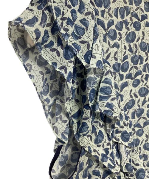 DRAWER（ドゥロワー）DRAWER (ドゥロワー) ノースリーブブラウス ブルー サイズ:36の古着・服飾アイテム