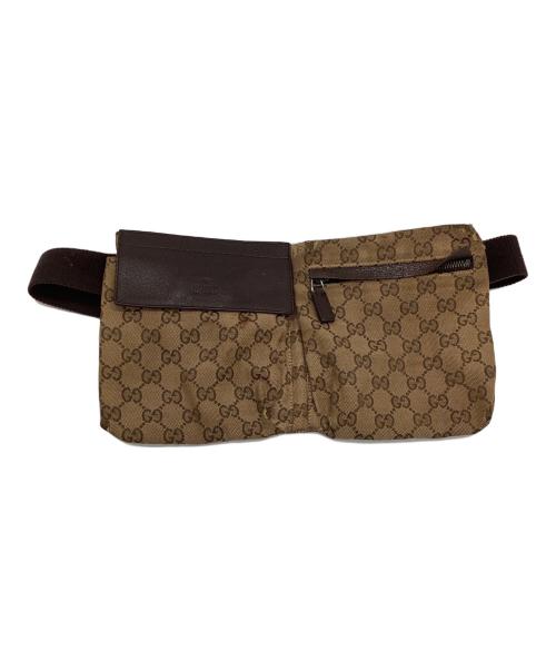 GUCCI（グッチ）GUCCI (グッチ) ウエストバッグ ベージュ×ブラウンの古着・服飾アイテム