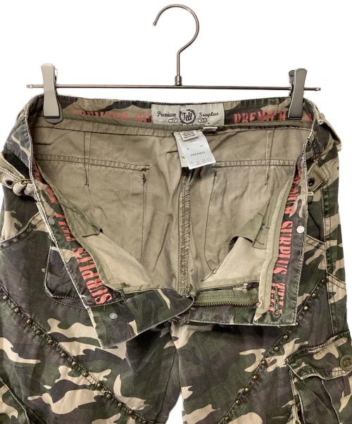 TELL PREMIUM SURPLUS（テル プレミアム サープラス）TELL PREMIUM SURPLUS (テル プレミアム サープラス) フレアカーゴパンツ カーキ サイズ:Lの古着・服飾アイテム