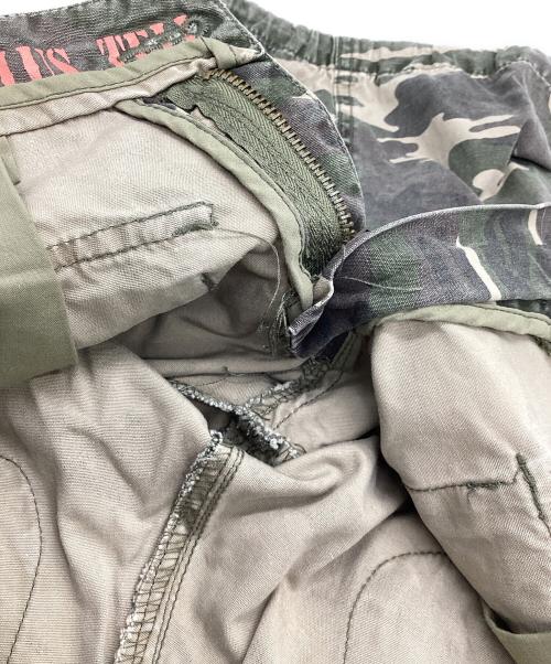 TELL PREMIUM SURPLUS（テル プレミアム サープラス）TELL PREMIUM SURPLUS (テル プレミアム サープラス) フレアカーゴパンツ カーキ サイズ:Lの古着・服飾アイテム