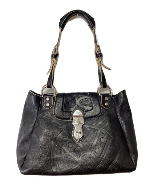 Vivienne Westwood（ヴィヴィアンウエストウッド）Vivienne Westwood (ヴィヴィアンウエストウッド) セミショルダーバッグ　オーヴ型押ターンロック ブラックの古着・服飾アイテム