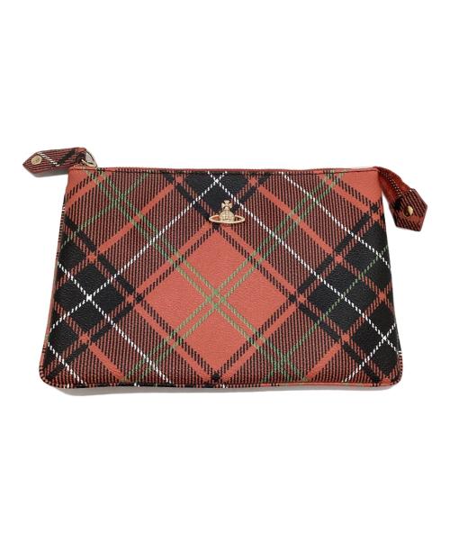 Vivienne Westwood（ヴィヴィアンウエストウッド）Vivienne Westwood (ヴィヴィアンウエストウッド) クラッチバッグ オレンジ×ブラックの古着・服飾アイテム