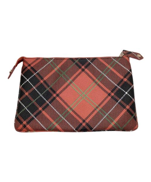 Vivienne Westwood（ヴィヴィアンウエストウッド）Vivienne Westwood (ヴィヴィアンウエストウッド) クラッチバッグ オレンジ×ブラックの古着・服飾アイテム