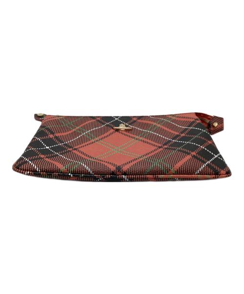 Vivienne Westwood（ヴィヴィアンウエストウッド）Vivienne Westwood (ヴィヴィアンウエストウッド) クラッチバッグ オレンジ×ブラックの古着・服飾アイテム