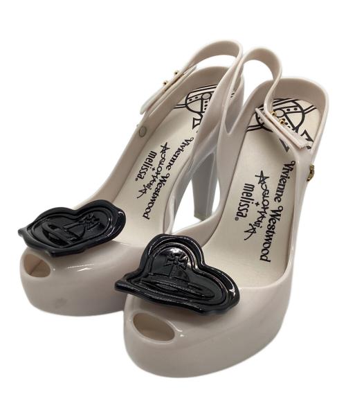 Vivienne Westwood（ヴィヴィアンウエストウッド）Vivienne Westwood (ヴィヴィアンウエストウッド) ラバーパンプス　	melissa アイボリー×ブラック サイズ:23 1/2の古着・服飾アイテム