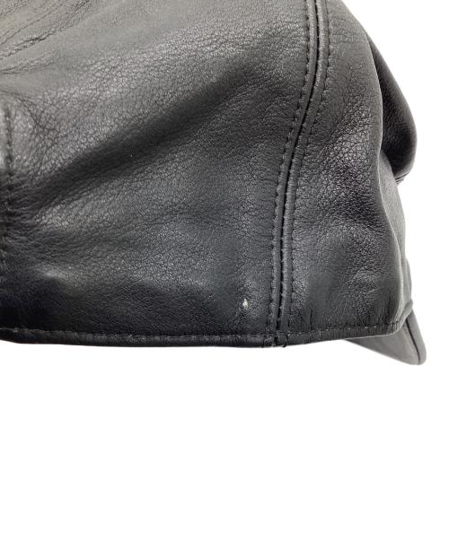MOTSCH HERMES（モッチ エルメス）MOTSCH HERMES (モッチ エルメス) レザーキャップ ブラック サイズ:57の古着・服飾アイテム