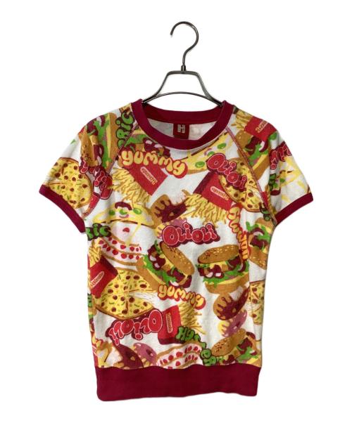 Hysteric Glamour（ヒステリックグラマー）Hysteric Glamour (ヒステリックグラマー) 半袖リンガーTシャツ ホワイト×ピンク サイズ:FREEの古着・服飾アイテム