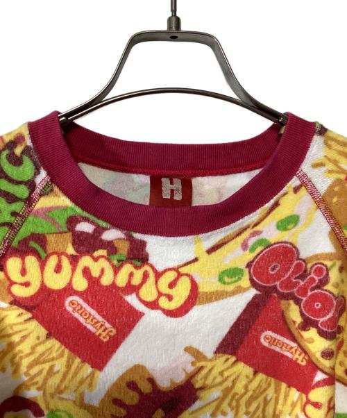 Hysteric Glamour（ヒステリックグラマー）Hysteric Glamour (ヒステリックグラマー) 半袖リンガーTシャツ ホワイト×ピンク サイズ:FREEの古着・服飾アイテム