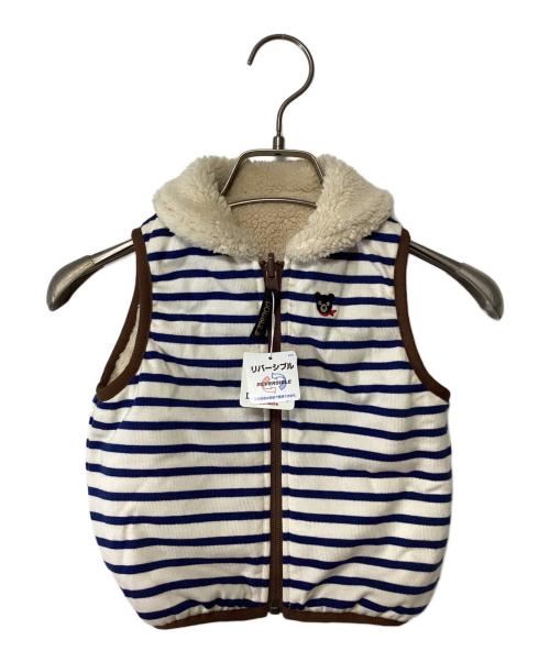 DOUBLE.B（ダブルビ）DOUBLE.B (ダブルビ) リバーシブルベスト アイボリー×ネイビー サイズ:90 未使用品の古着・服飾アイテム