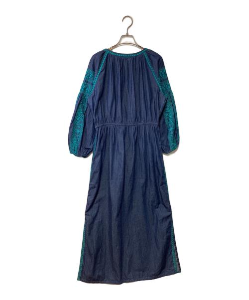 sara mallika（サラマリカ）sara mallika (サラマリカ) 半袖ワンピース インディゴ×ブルー サイズ:記載無しの古着・服飾アイテム
