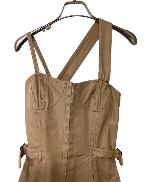 CASA FLINE（カーサフライン）CASA FLINE (カーサフライン) フロントホックプリーツワンピース ブラウン サイズ:Fの古着・服飾アイテム