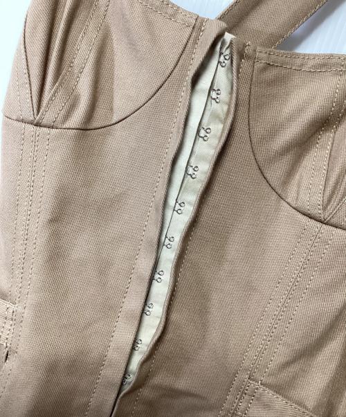 CASA FLINE（カーサフライン）CASA FLINE (カーサフライン) フロントホックプリーツワンピース ブラウン サイズ:Fの古着・服飾アイテム