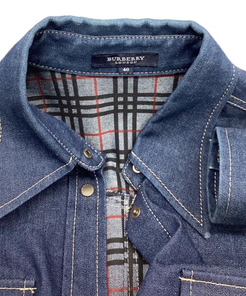 BURBERRY LONDON（バーバリーロンドン）BURBERRY LONDON (バーバリーロンドン) デニムジャケット ネイビー サイズ:40の古着・服飾アイテム