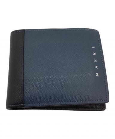 中古・古着通販】MARNI (マルニ) 2つ折り財布 ネイビー×ブラック