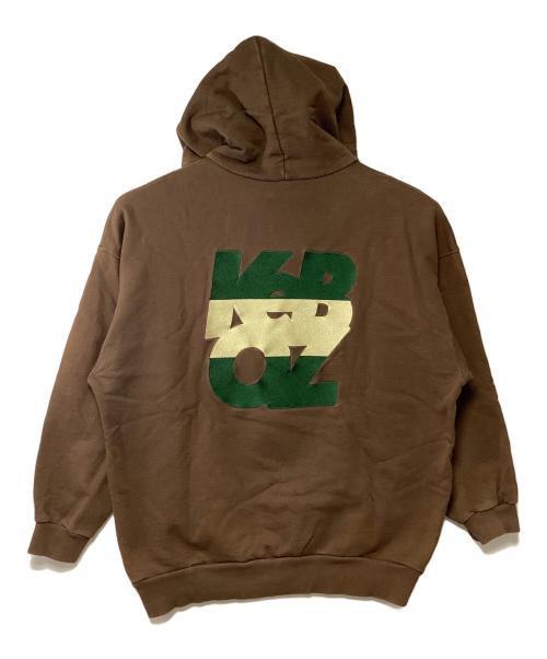 KEBOZ（ケボズ）KEBOZ (ケボズ) 刺繍ロゴパーカー ブラウン サイズ:XXLARGEの古着・服飾アイテム
