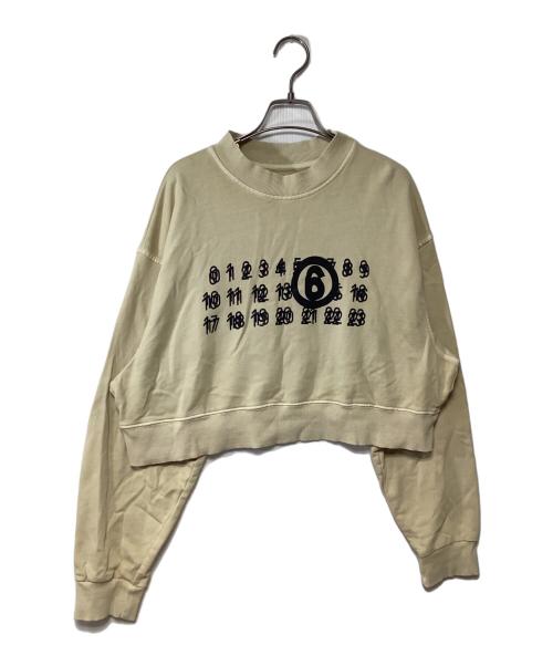 MM6 Maison Margiela（エムエムシックスメゾンマルジェラ）MM6 Maison Margiela (エムエムシックスメゾンマルジェラ) MM6 ナンバープリント スウェット ベージュ サイズ:14Yの古着・服飾アイテム