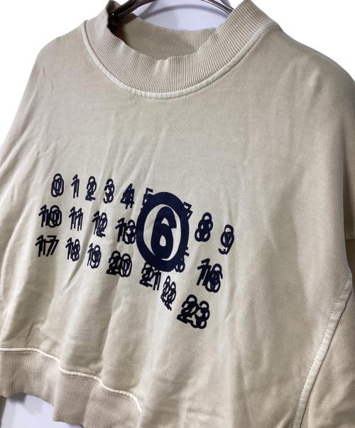 MM6 Maison Margiela（エムエムシックスメゾンマルジェラ）MM6 Maison Margiela (エムエムシックスメゾンマルジェラ) MM6 ナンバープリント スウェット ベージュ サイズ:14Yの古着・服飾アイテム
