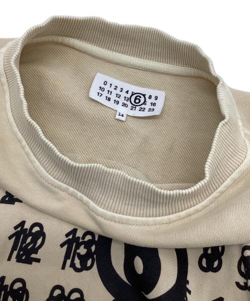 MM6 Maison Margiela（エムエムシックスメゾンマルジェラ）MM6 Maison Margiela (エムエムシックスメゾンマルジェラ) MM6 ナンバープリント スウェット ベージュ サイズ:14Yの古着・服飾アイテム