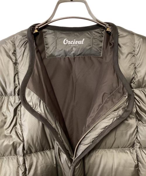 ORCIVAL（オーシバル）ORCIVAL (オーシバル) ノーカラダウンジャケット ブラウン サイズ:2の古着・服飾アイテム