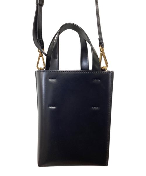 MARNI（マルニ）MARNI (マルニ) 2WAYレザーバッグ　ミュオゼ ブラウン×ブラックの古着・服飾アイテム