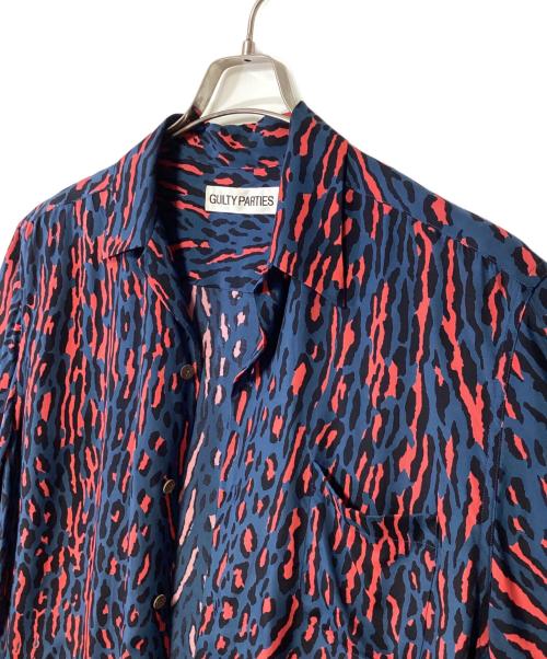 WACKO MARIA（ワコマリア）WACKO MARIA (ワコマリア) LEOPARD HAWAIIAN SHIRT ネイビー×レッド サイズ:Lの古着・服飾アイテム