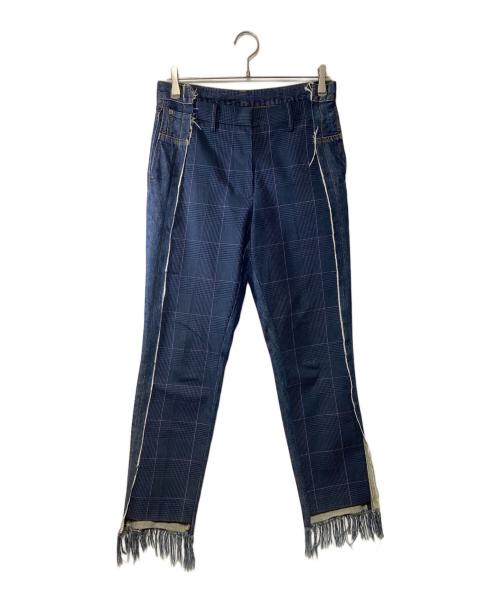 sacai（サカイ）sacai (サカイ) ドッキングデニムパンツ インディゴ×ネイビー サイズ:2の古着・服飾アイテム