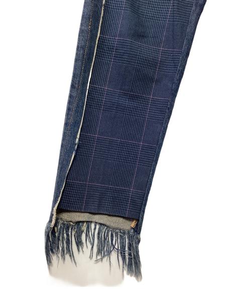 sacai（サカイ）sacai (サカイ) ドッキングデニムパンツ インディゴ×ネイビー サイズ:2の古着・服飾アイテム