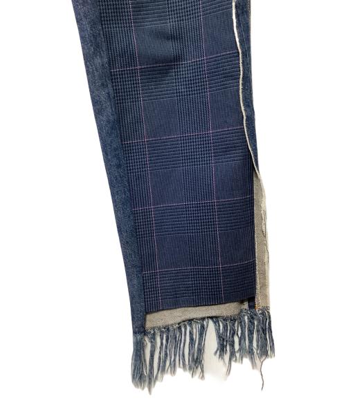 sacai（サカイ）sacai (サカイ) ドッキングデニムパンツ インディゴ×ネイビー サイズ:2の古着・服飾アイテム