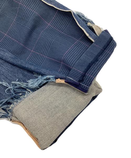 sacai（サカイ）sacai (サカイ) ドッキングデニムパンツ インディゴ×ネイビー サイズ:2の古着・服飾アイテム