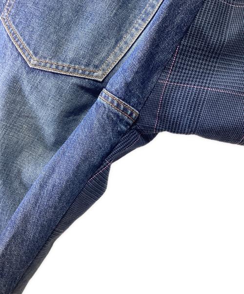 sacai（サカイ）sacai (サカイ) ドッキングデニムパンツ インディゴ×ネイビー サイズ:2の古着・服飾アイテム