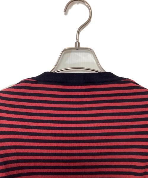 GUCCI（グッチ）GUCCI (グッチ) 薄手ニット レッド×ネイビー サイズ:Lの古着・服飾アイテム