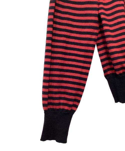 GUCCI（グッチ）GUCCI (グッチ) 薄手ニット レッド×ネイビー サイズ:Lの古着・服飾アイテム