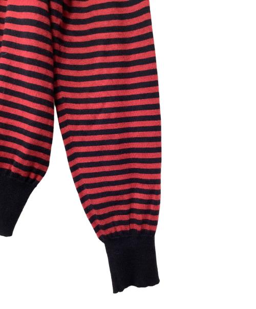 GUCCI（グッチ）GUCCI (グッチ) 薄手ニット レッド×ネイビー サイズ:Lの古着・服飾アイテム