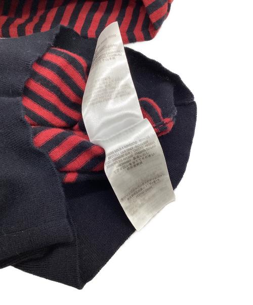 GUCCI（グッチ）GUCCI (グッチ) 薄手ニット レッド×ネイビー サイズ:Lの古着・服飾アイテム