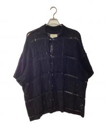 YOKE（ヨーク）の古着「クロシェットニットシャツ」｜ブラック