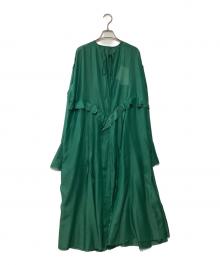 Ameri（アメリ）の古着「SHEER CUT OFF LONG TOP」｜グリーン