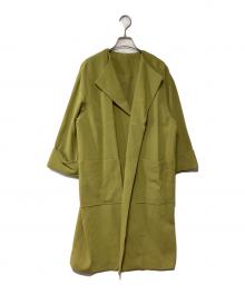Mila Owen（ミラオーウェン）の古着「ラペルカラーボックス袖コート」｜グリーン