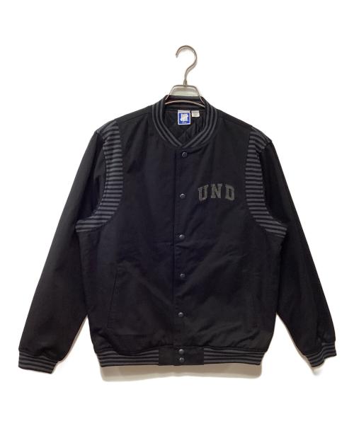UNDEFEATED（アンディフィーテッド）UNDEFEATED (アンディフィーテッド) ベースボールジャケット ブラック×グレー サイズ:MEDIUMの古着・服飾アイテム