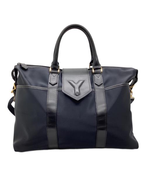 Yves Saint Laurent（イヴサンローラン）Yves Saint Laurent (イヴサンローラン) ボストンバッグ ネイビーの古着・服飾アイテム