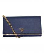 PRADAプラダ）の古着「チェーンショルダーバッグ　サフィアーノ」｜ブルー